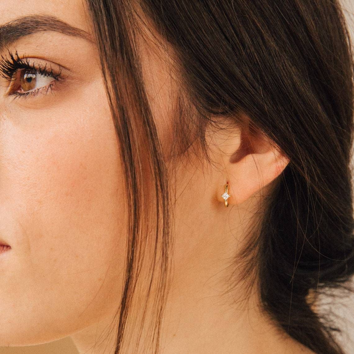 Electroplated Gold Classic Zircon Earrings