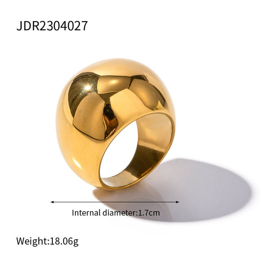 18K Gold Stainless Steel Exaggerated Spherical Ring