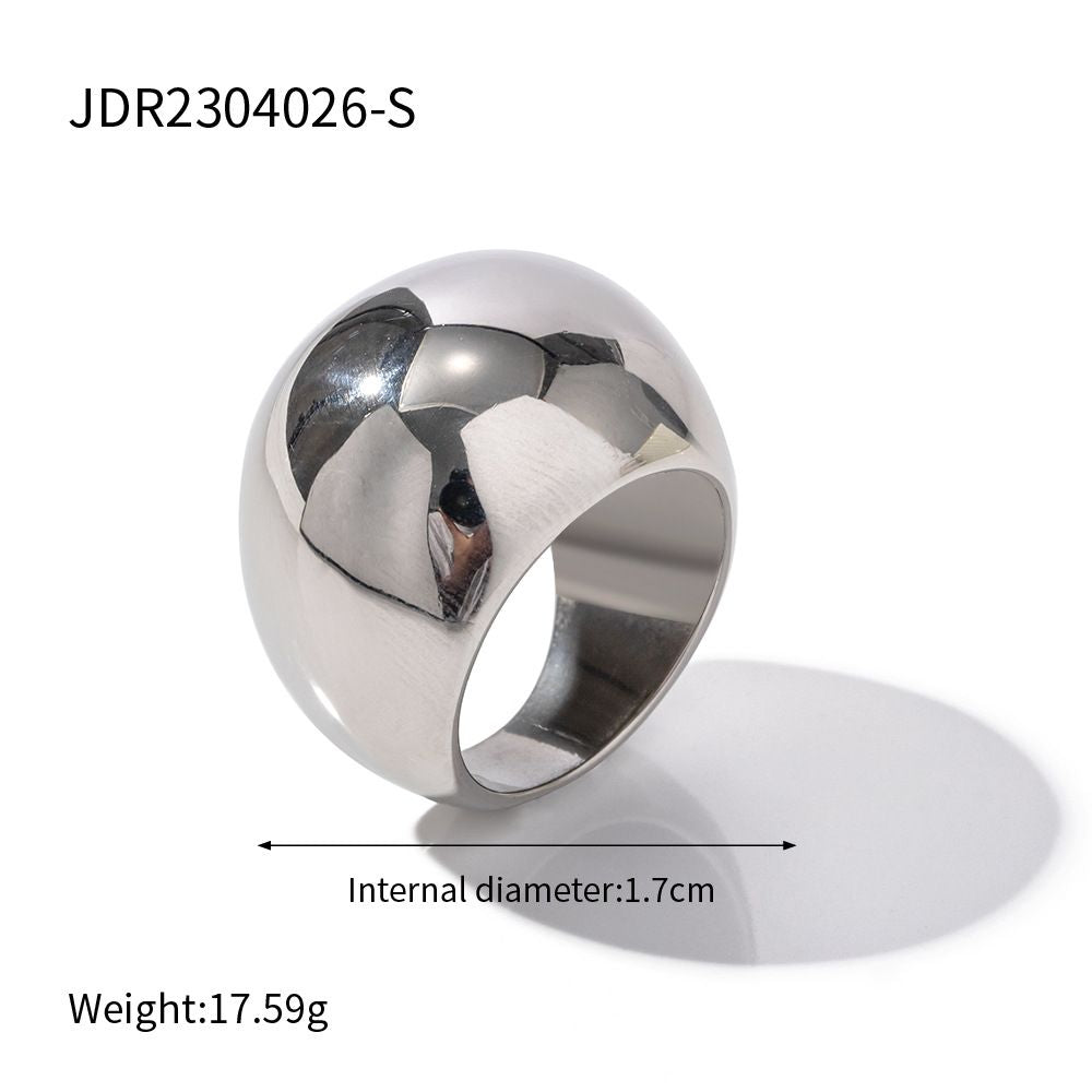 18K Gold Stainless Steel Exaggerated Spherical Ring