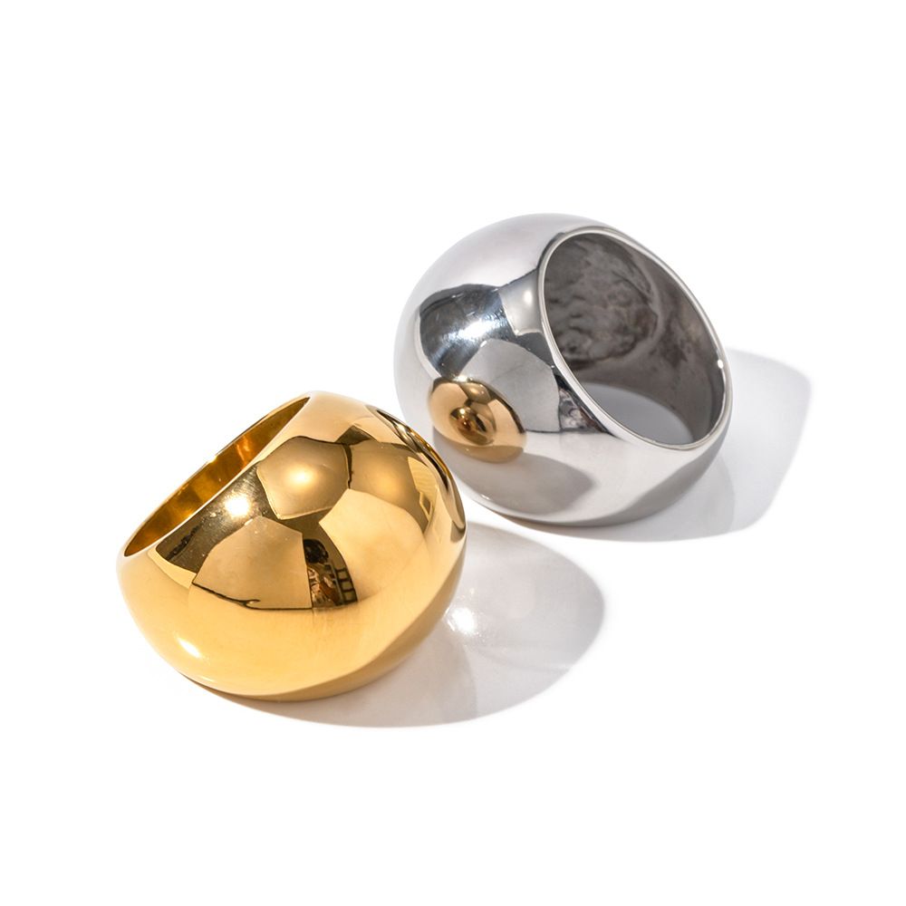 18K Gold Stainless Steel Exaggerated Spherical Ring