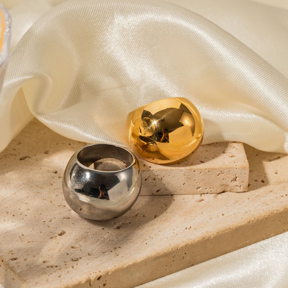 18K Gold Stainless Steel Exaggerated Spherical Ring