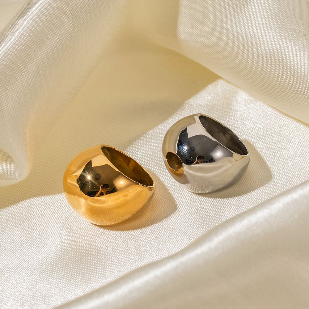 18K Gold Stainless Steel Exaggerated Spherical Ring