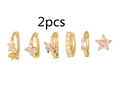 Fashion Zircon Flower Set Earrings