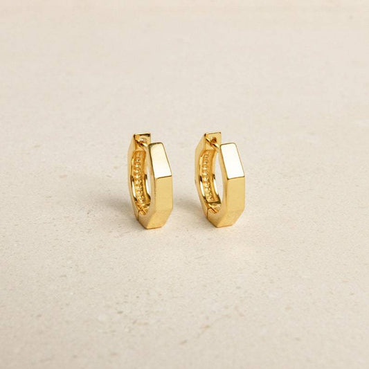 18K Real Gold Plated Classic Polygon Earrings