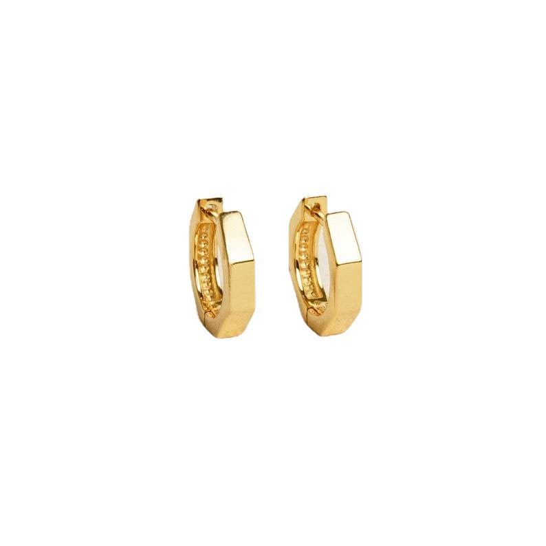 18K Real Gold Plated Classic Polygon Earrings