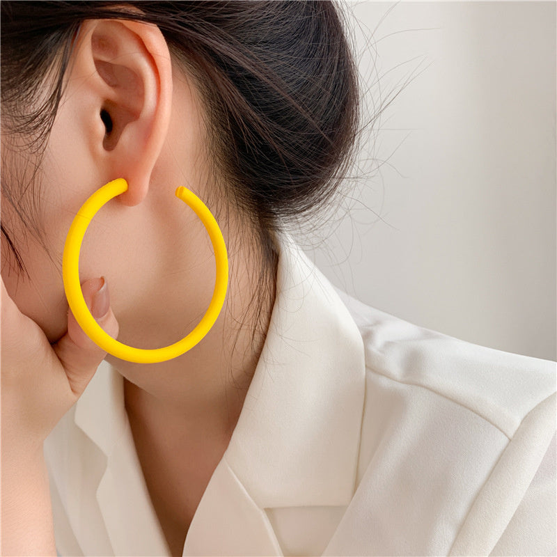 Acrylic Round Jelly Color Elegant Holiday Party Earrings