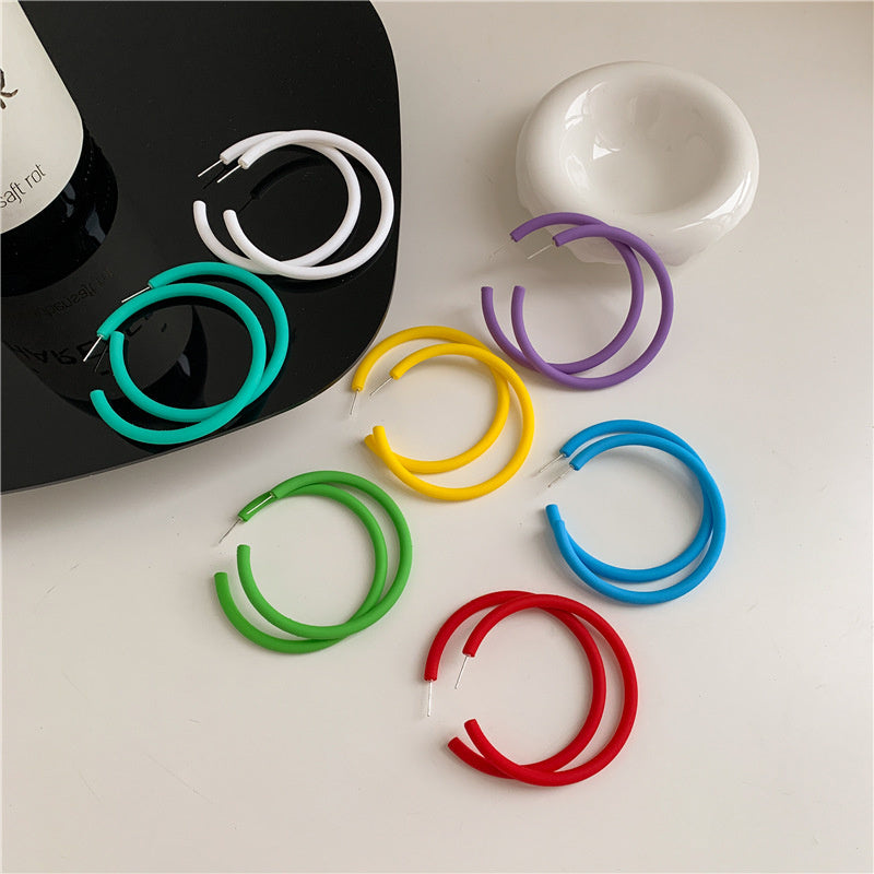 Acrylic Round Jelly Color Elegant Holiday Party Earrings