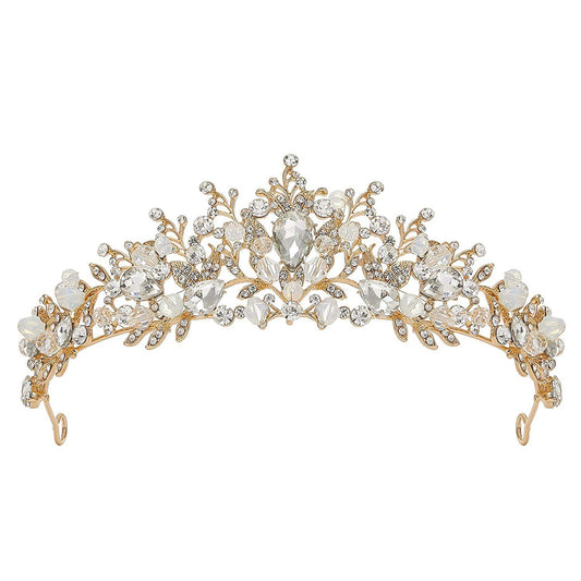 Women's Rhinestone Pearl Handmade Crown