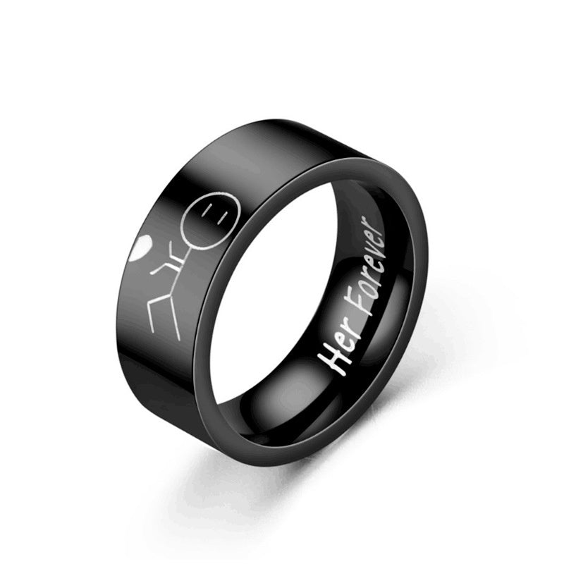 Men's And Women's Fashion Simple Titanium Steel Ring