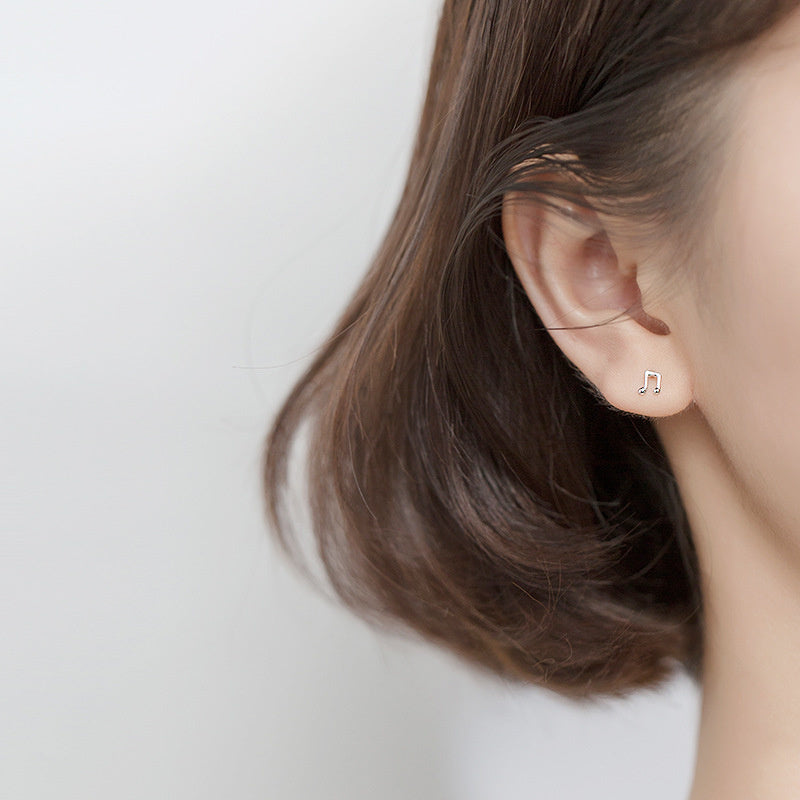 S925 Silver Stud Earrings Personalized Notes