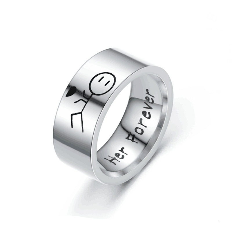 Men's And Women's Fashion Simple Titanium Steel Ring