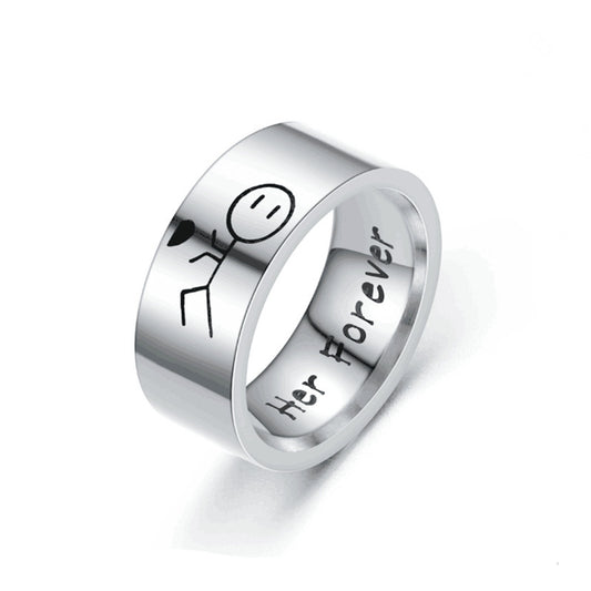 Men's And Women's Fashion Simple Titanium Steel Ring