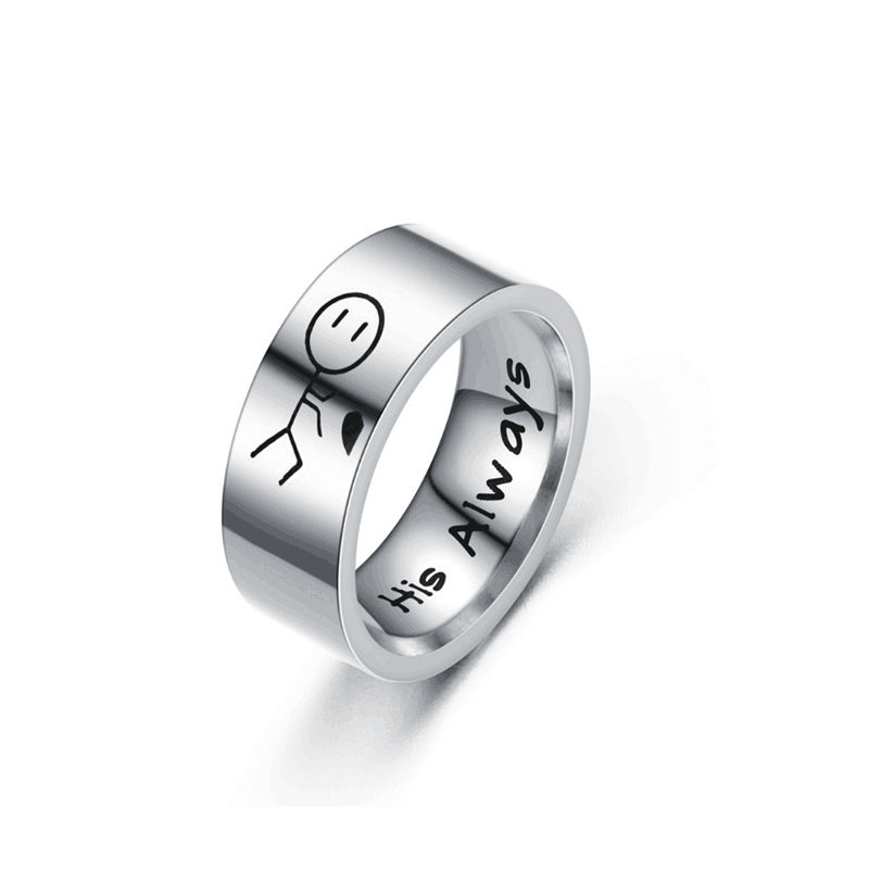 Men's And Women's Fashion Simple Titanium Steel Ring