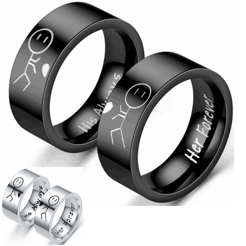 Men's And Women's Fashion Simple Titanium Steel Ring