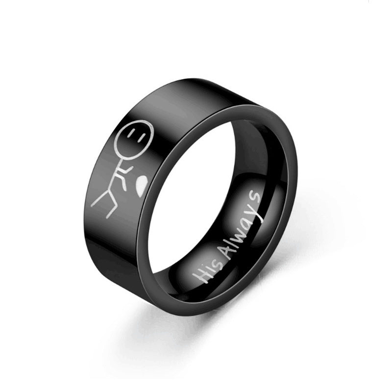 Men's And Women's Fashion Simple Titanium Steel Ring