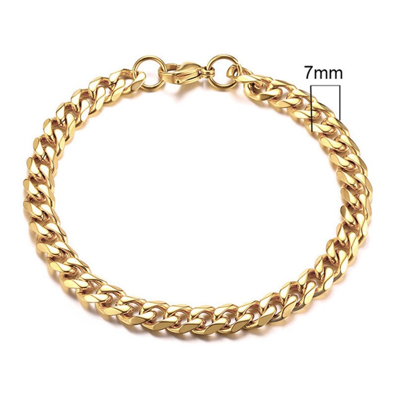 Men's Stainless Steel Gold Plated Handwork