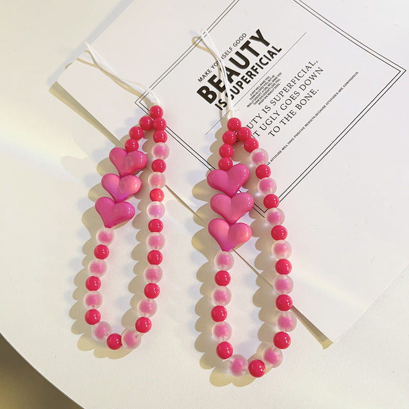 Rose Red Love Beads Chain Hanging Rope