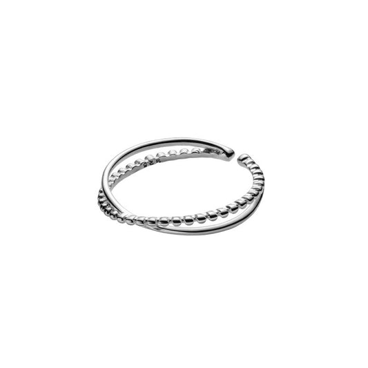 Cross Double Line Ring For Female