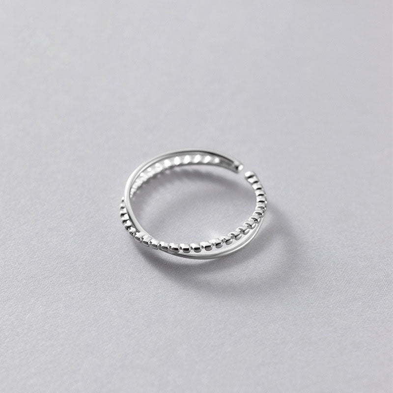 Cross Double Line Ring For Female