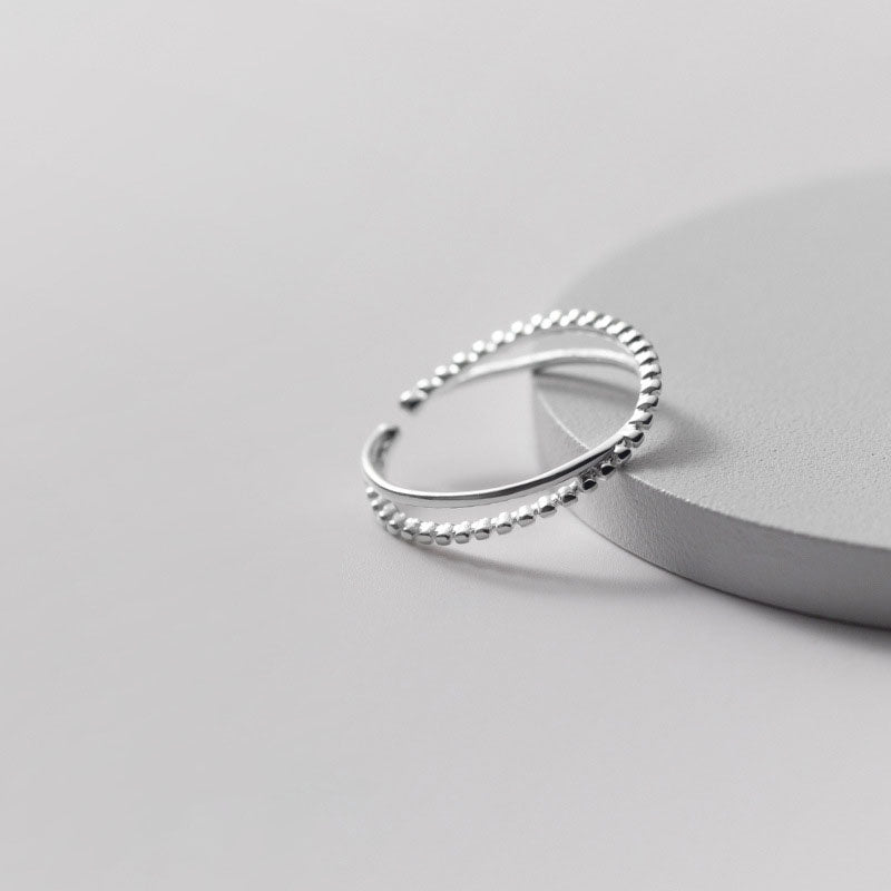 Cross Double Line Ring For Female