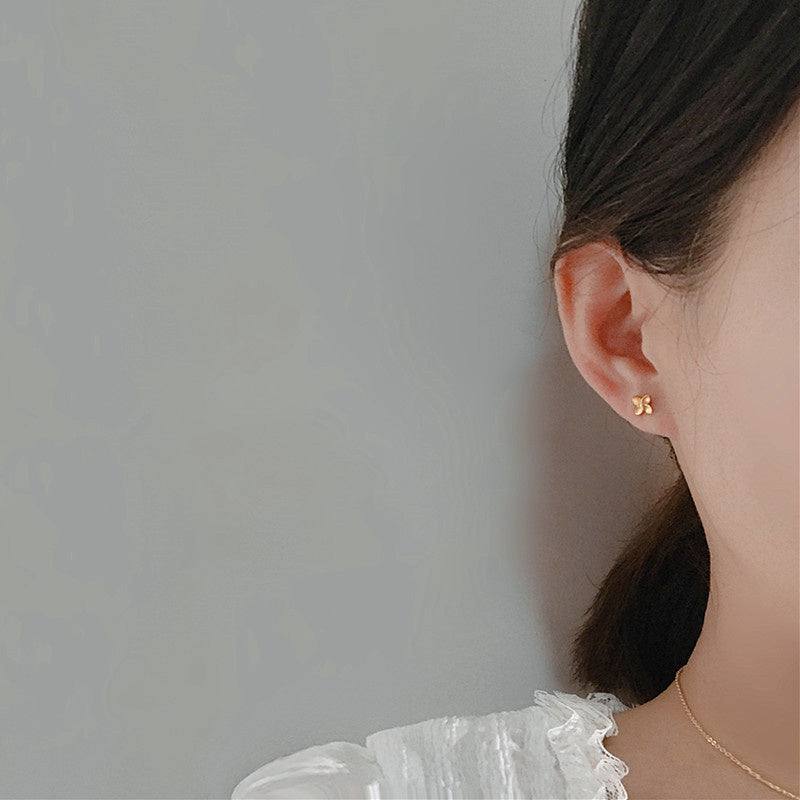 S925 Sterling Silver Plating Lucky Grass Earrings