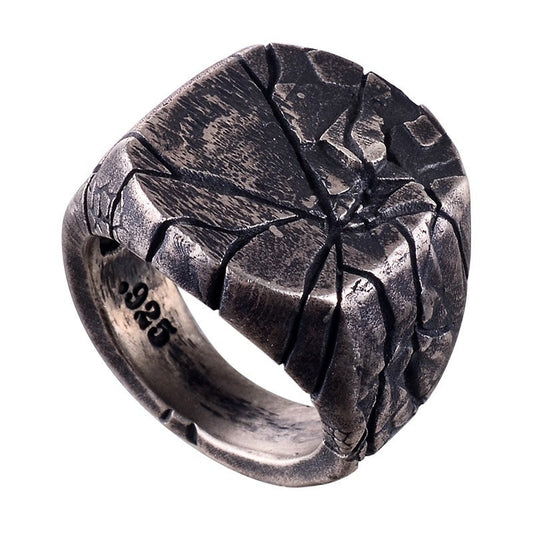 Niche Retro Hip Hop Irregular Line Ring
