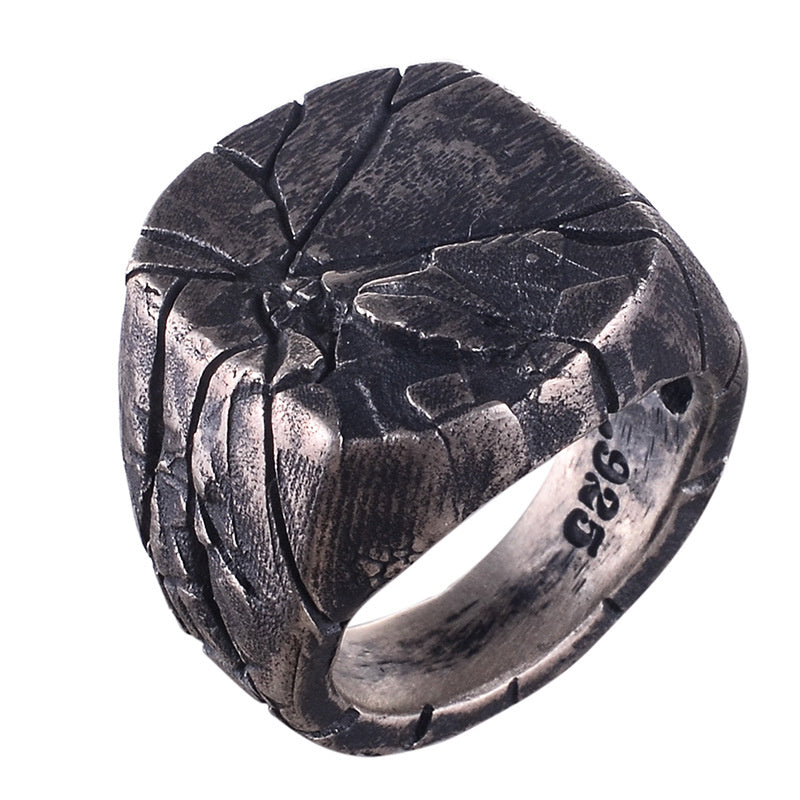 Niche Retro Hip Hop Irregular Line Ring