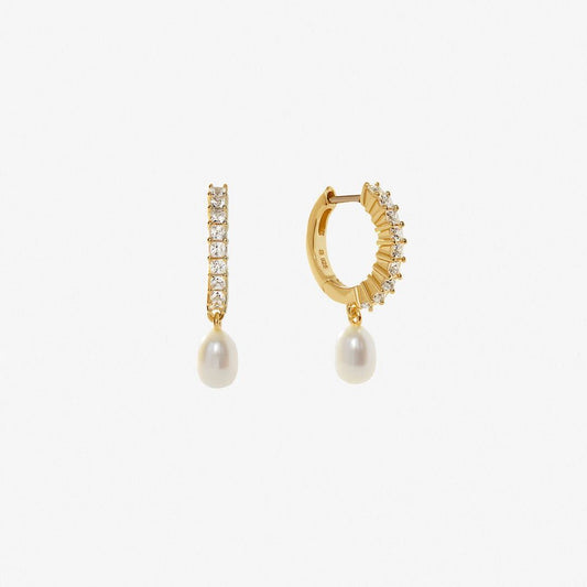 Simple Elegant Zircon Pearl Earrings