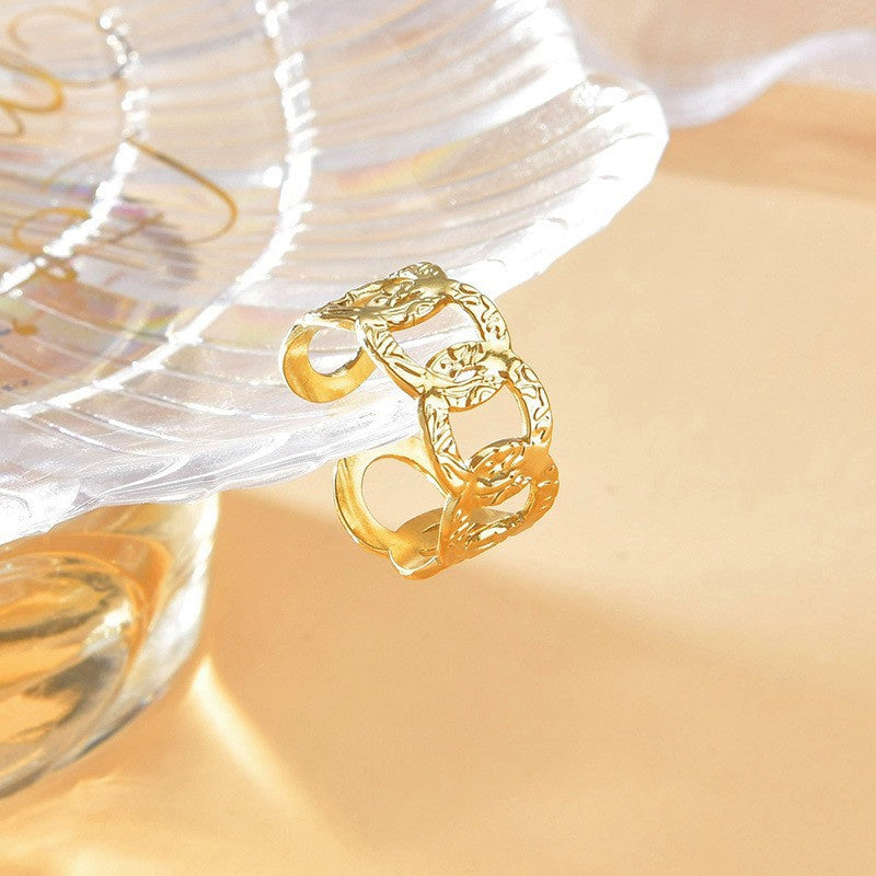 Fashion Vacuum Plating Couple Ring