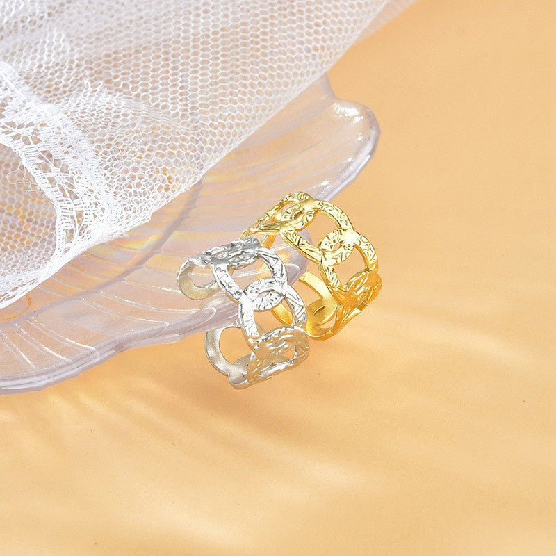 Fashion Vacuum Plating Couple Ring