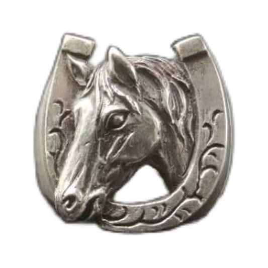 Thai Silver Tangcao Horseshoe Head Zodiac Ring