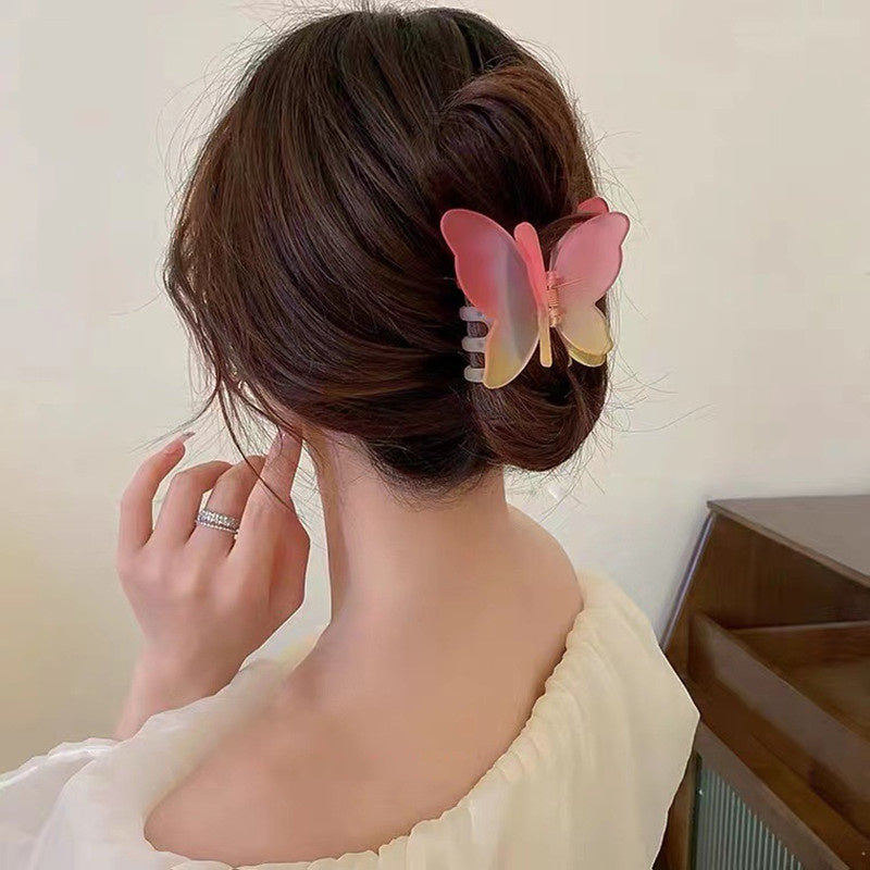 Color Frosted Gradient Butterfly Hair Clip