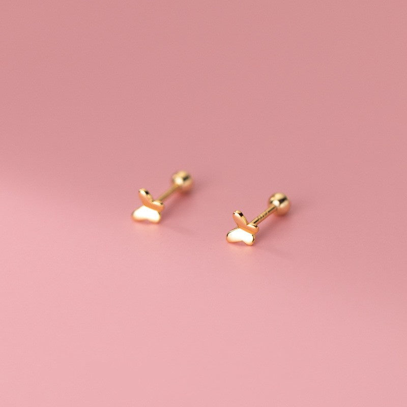 S925 Silver Ear Nail Simple Temperament Thread