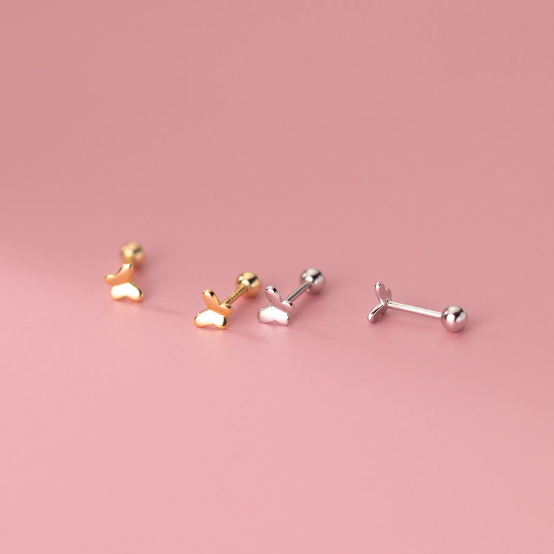 S925 Silver Ear Nail Simple Temperament Thread