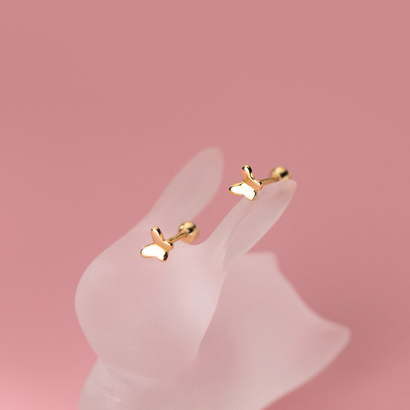 S925 Silver Ear Nail Simple Temperament Thread