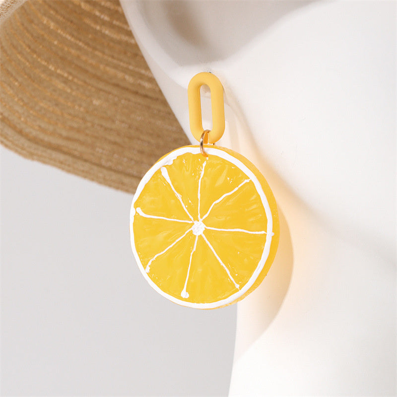 Women's Fashion Simple Acrylic Plate Fruit Shape Earrings