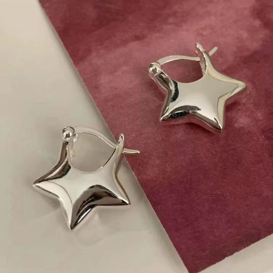 Women's Fashion Temperament Pentagram Shape Earrings