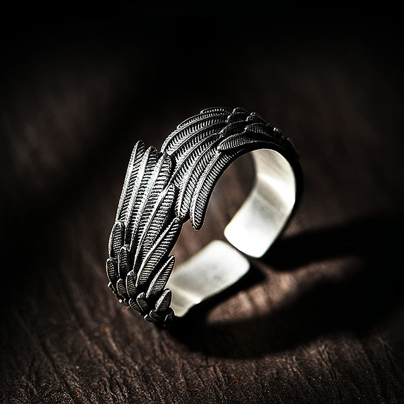 Angel Flying Wing Men And Women Couple Open Ring