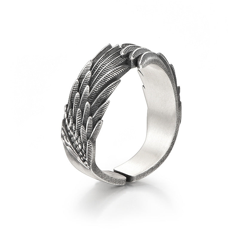 Angel Flying Wing Men And Women Couple Open Ring